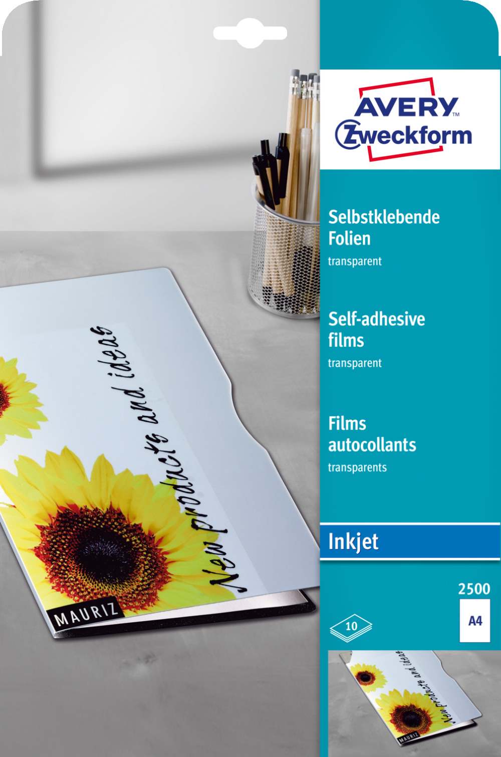 Folija samolepilna za inkjet tiskalnike Avery Zweckform 2500