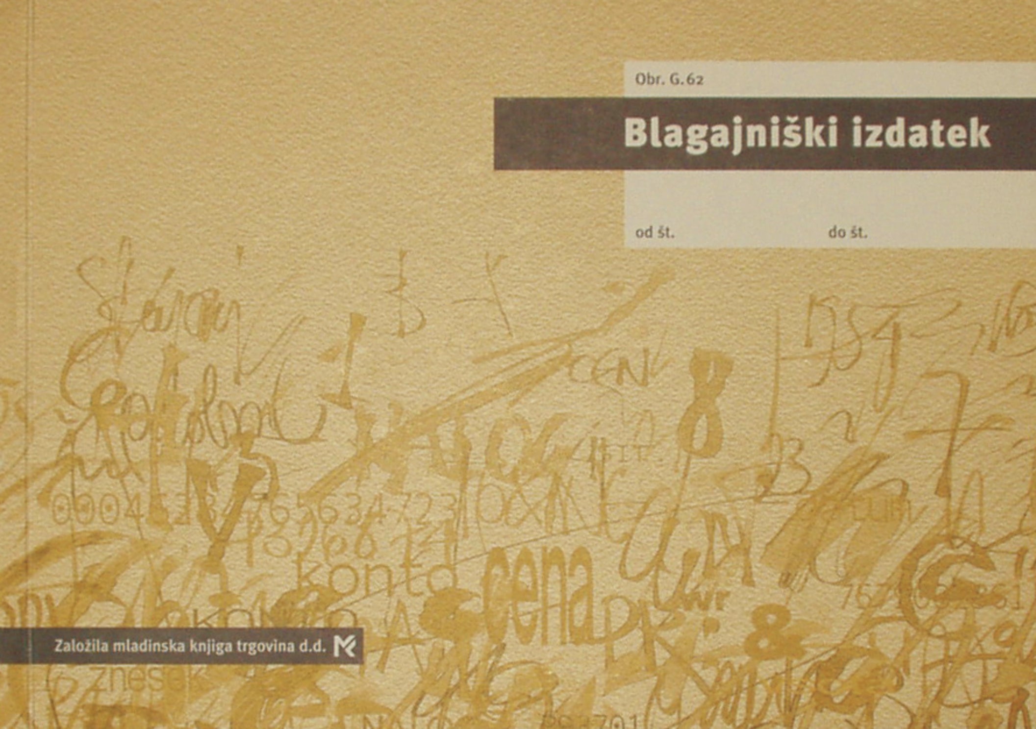 Blagajniški izdatek, G.62