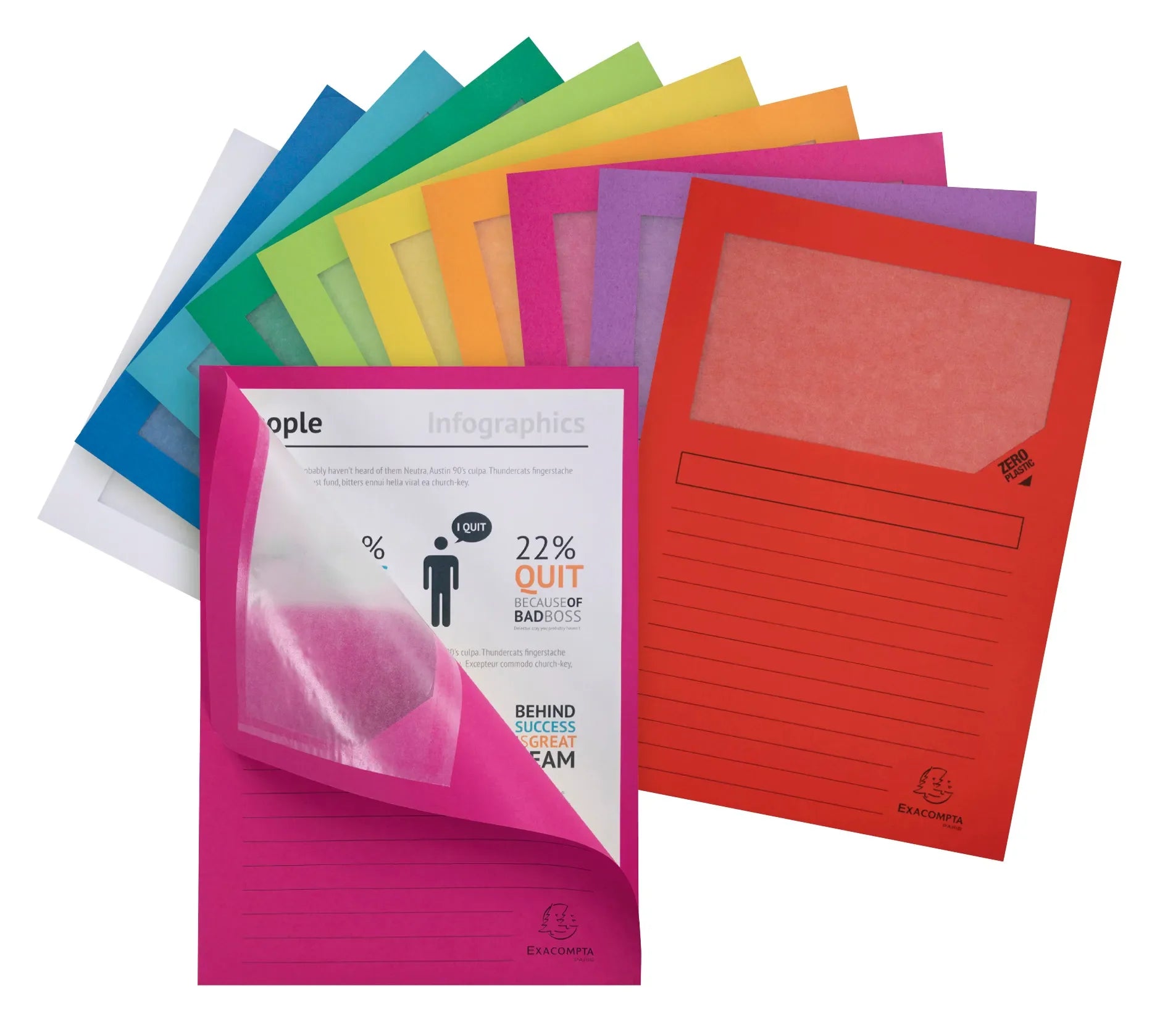 Mapa A4 L z okencem 50200E, sortirane barve