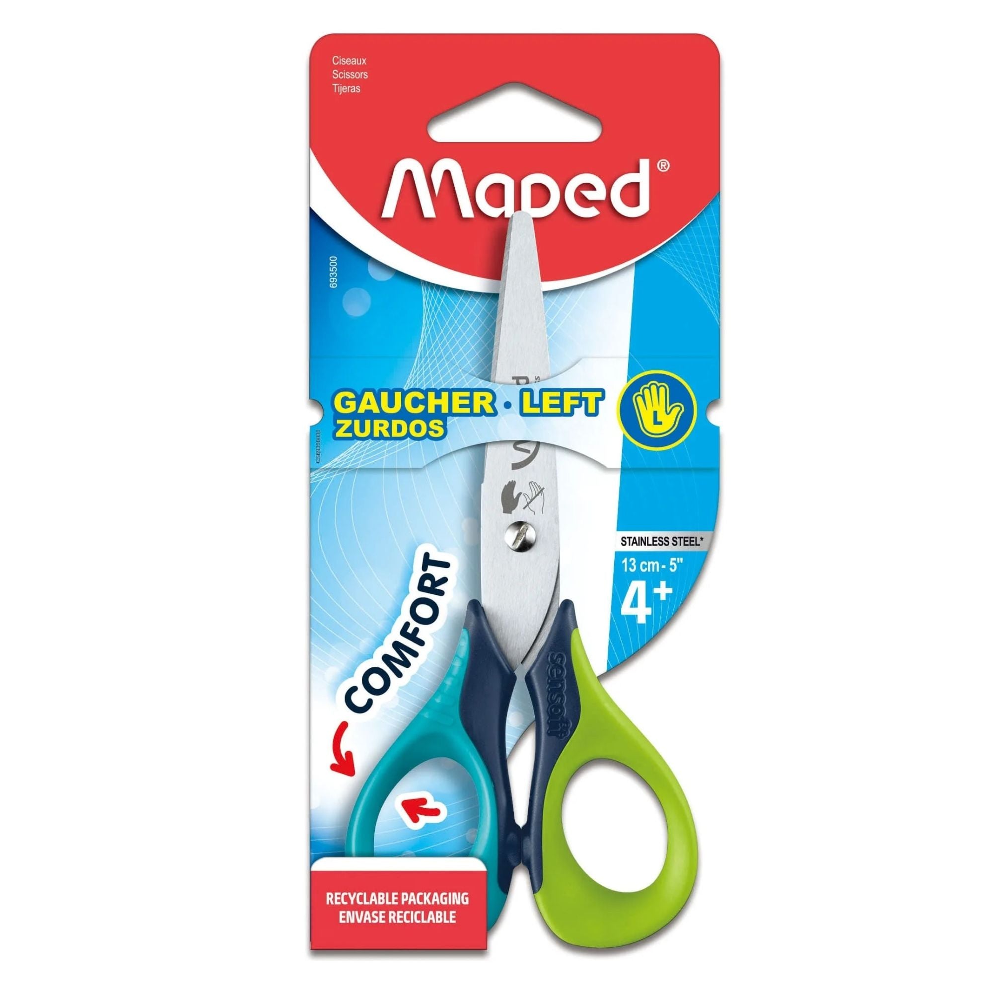 Škarje otroške, Maped Sensoft, za levičarje, 13 cm