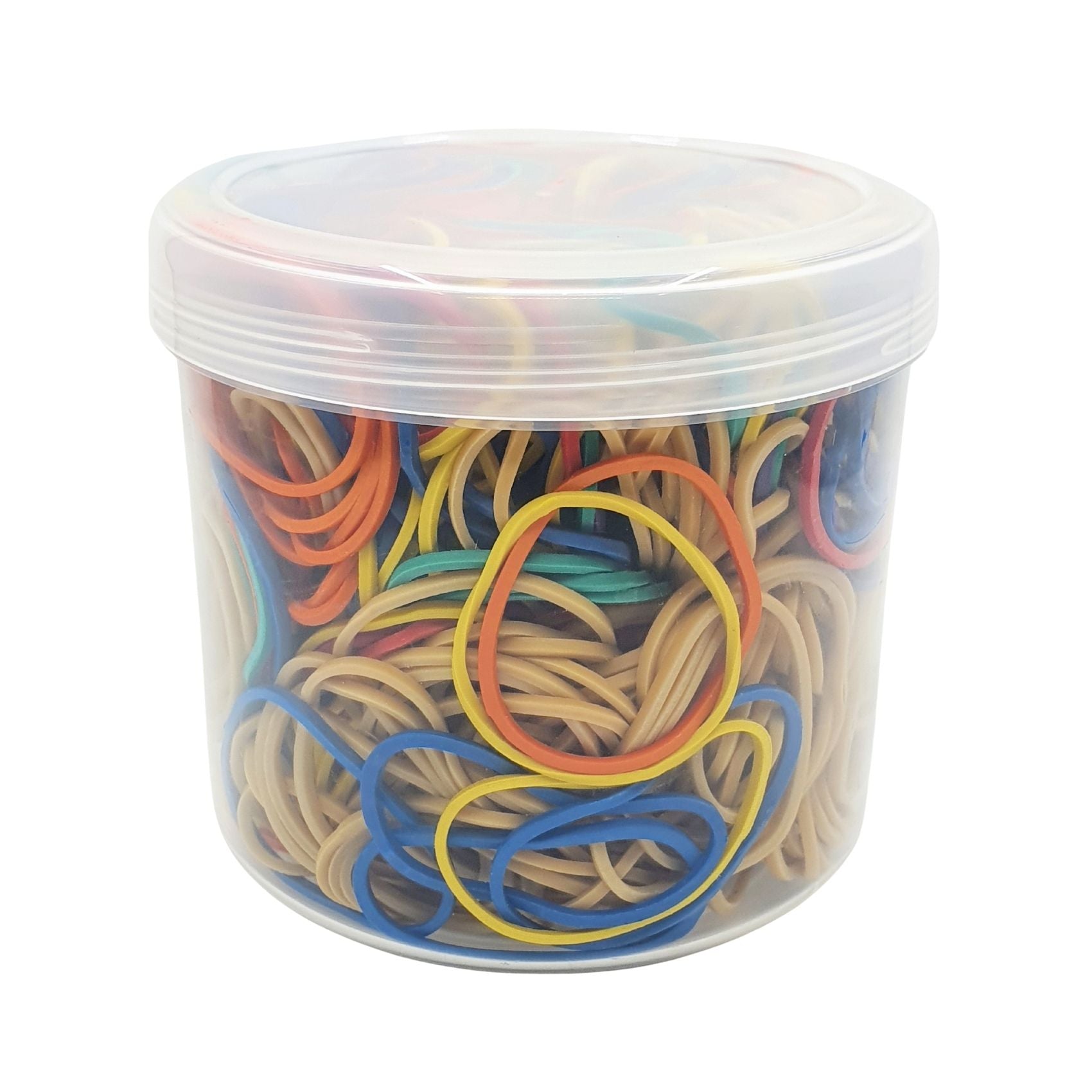 Elastike, 50 x 1,5 mm, raznobarvne, lonček