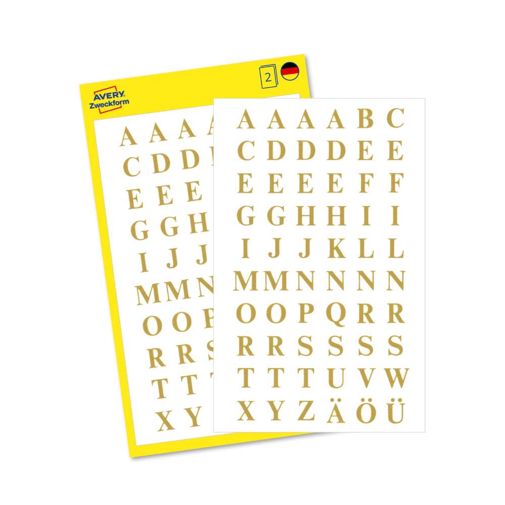 Etikete zlate črke Avery Zweckform 3727, 7,5 mm
