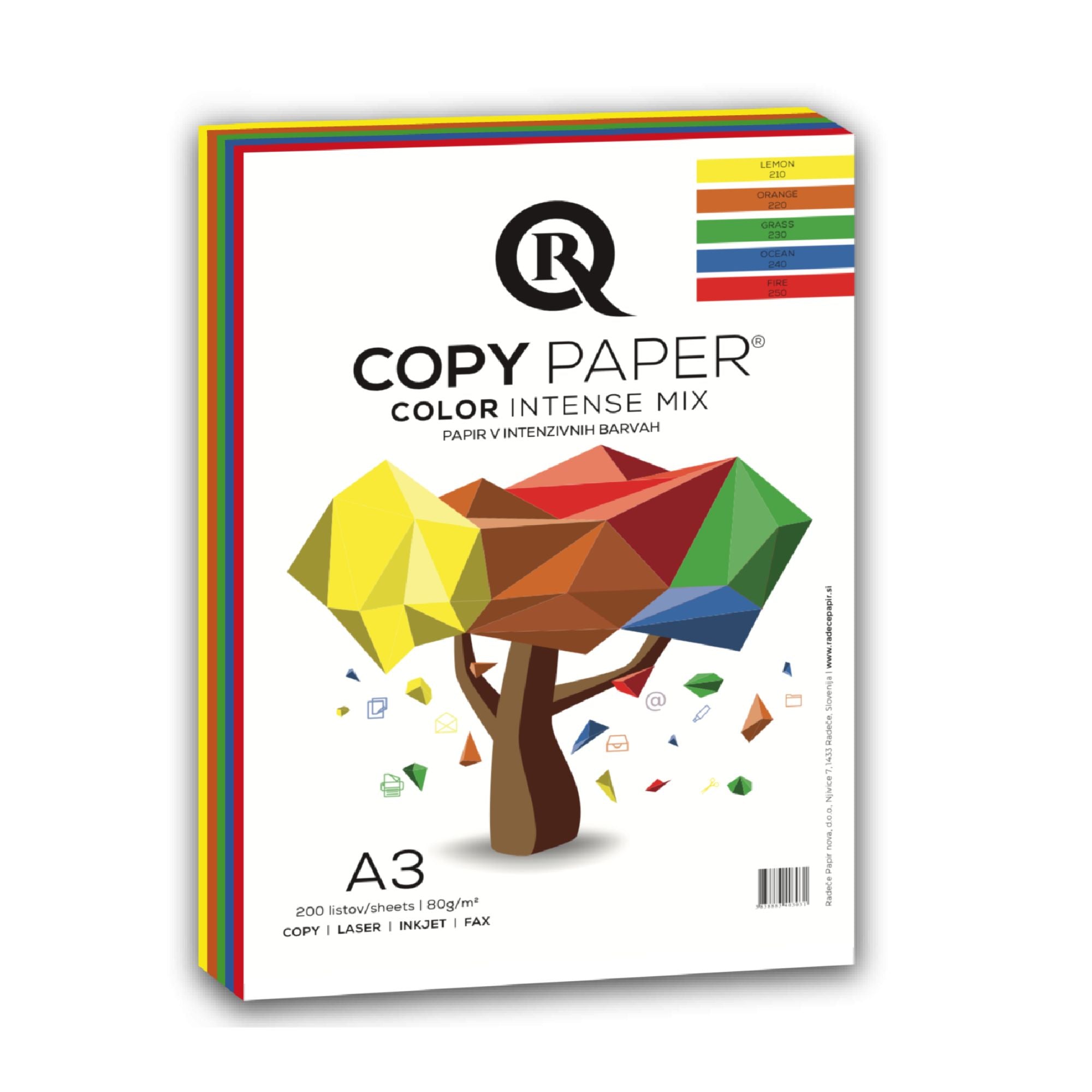 Papir R-Copy Color A3/A4, 80g, 5x40