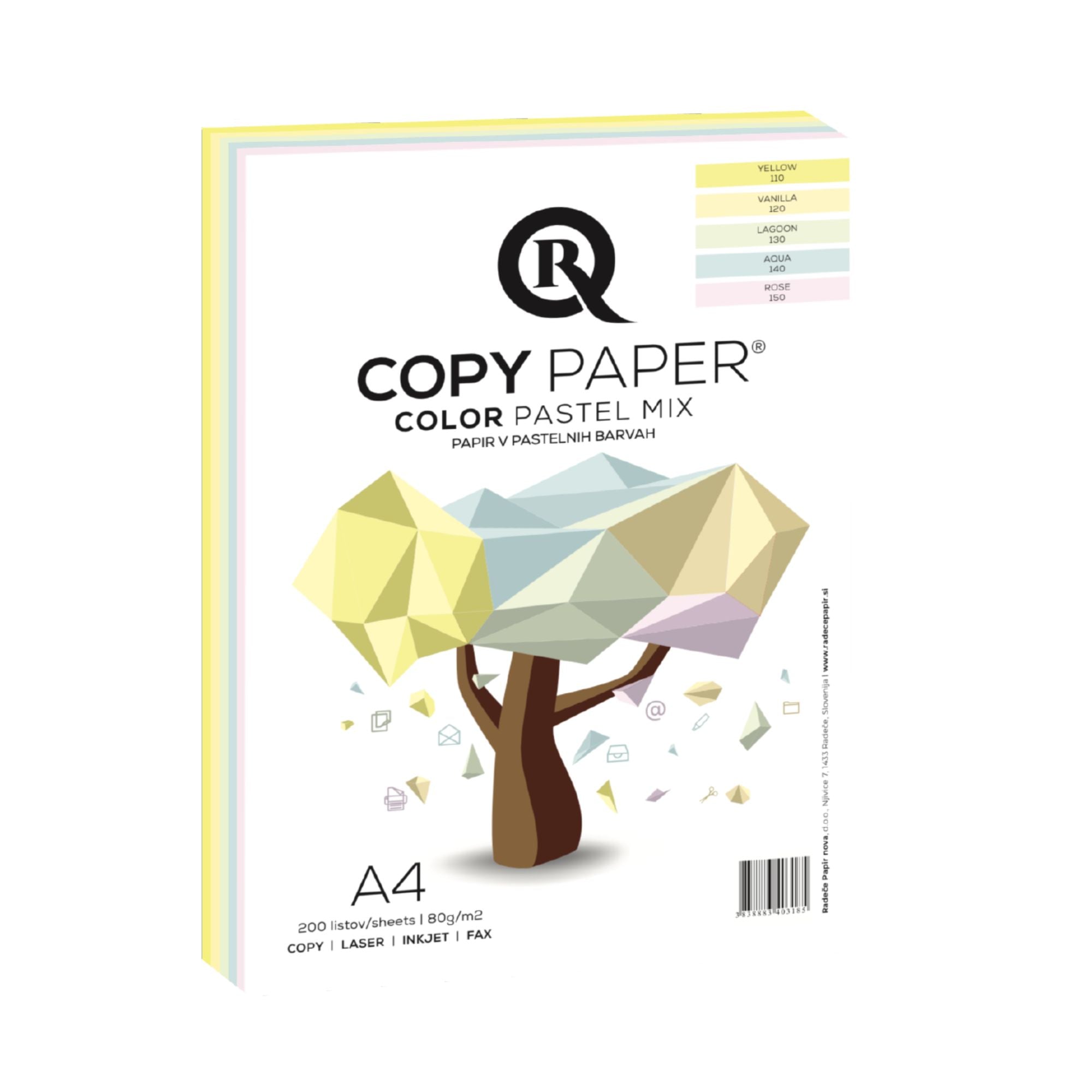 Papir R-Copy Color A3/A4, 80g, 5x40