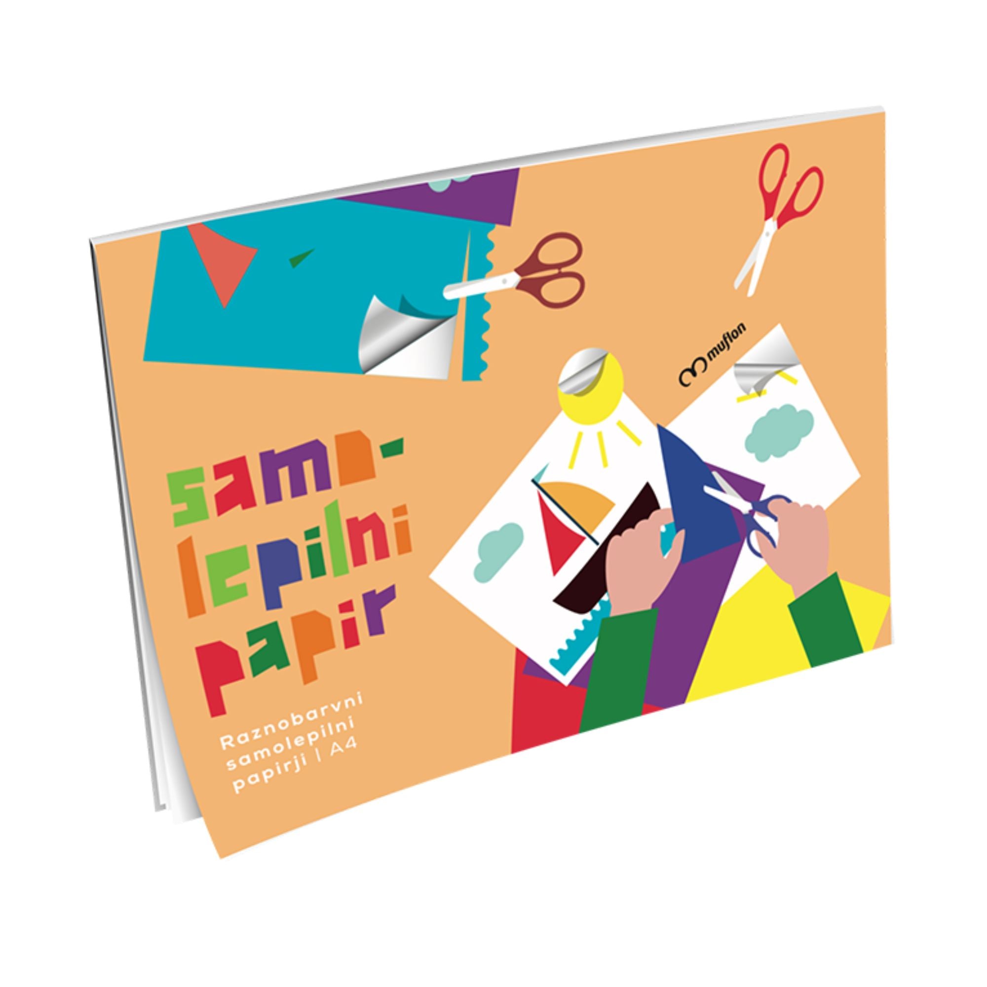 Papir kolaž Muflon A5/A4, samolepilni, 13 listov