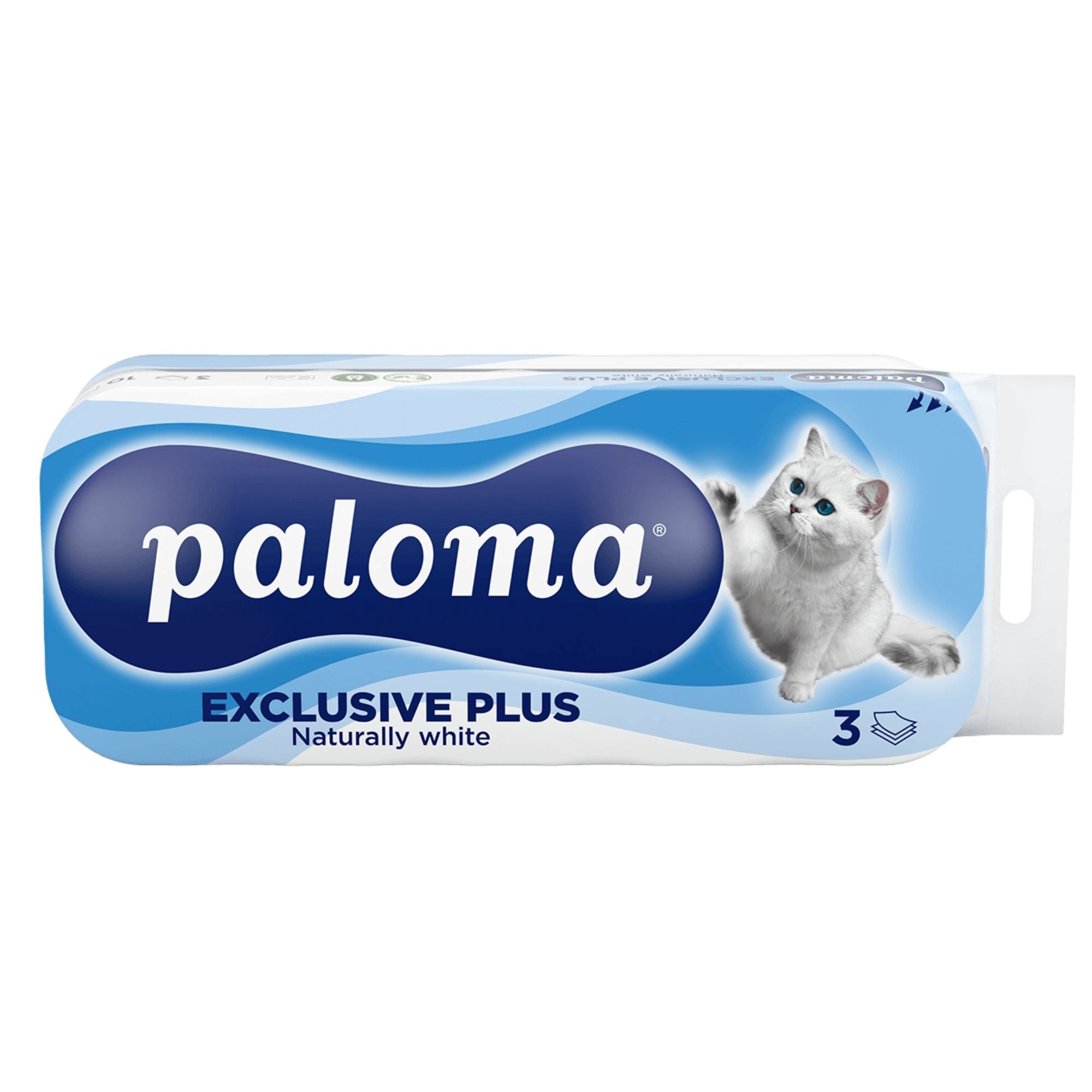Papir toaletni Paloma, Exclusive Plus Naturally White, 3-slojna, 8/1