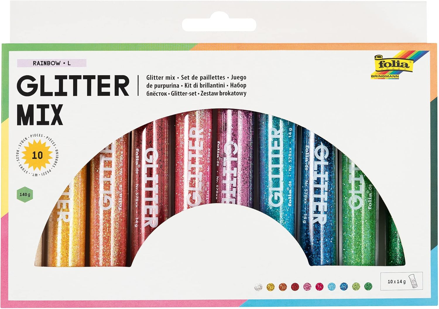 Bleščice dekorativne Folia 57807, 10 x 14 g, sortirane barve 10/1