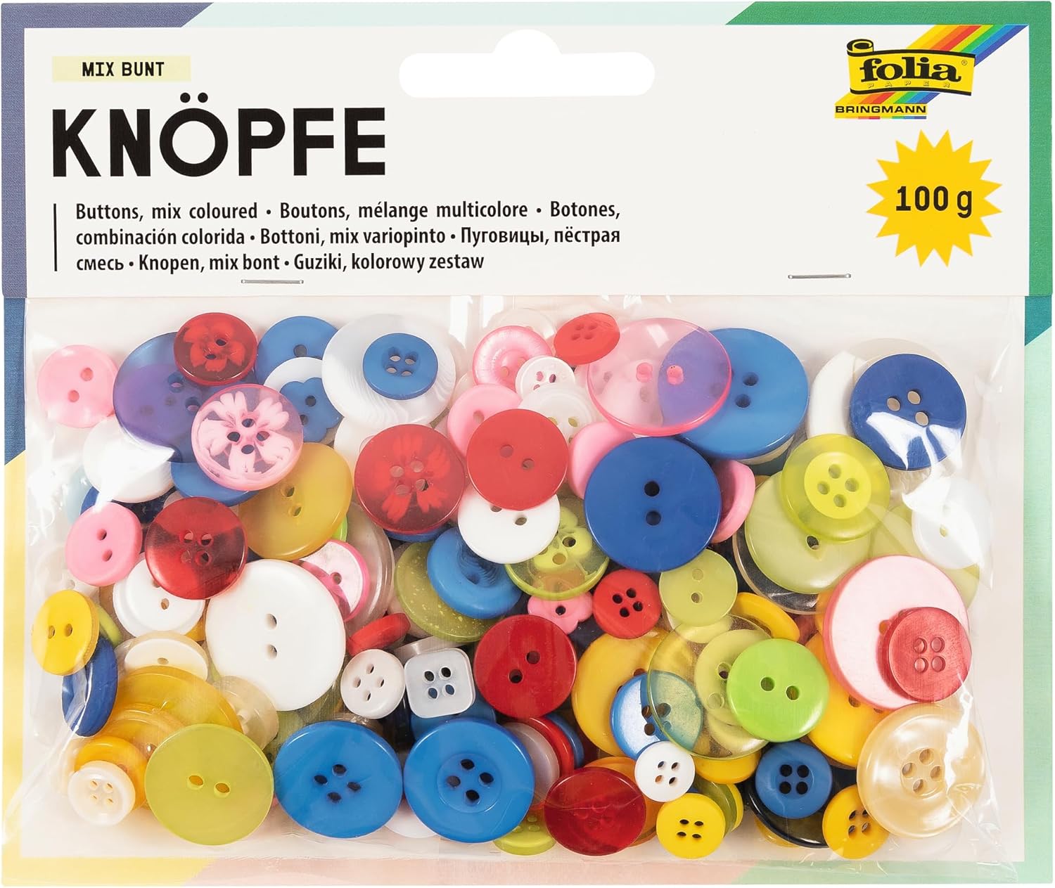 Gumbi dekorativni Folia 12899, 100g , sortirane barve