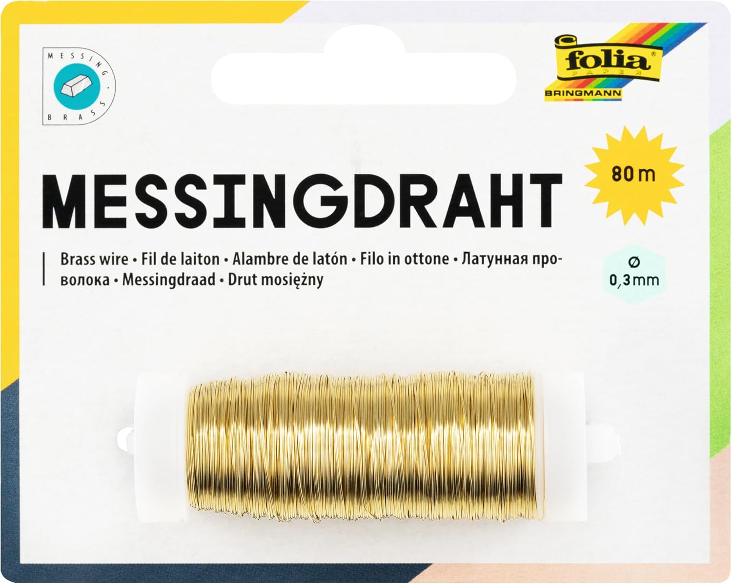 Žica za oblikovanje Folia 79265, 0,3 mm x 80 m, na kolutu, zlata/srebrna