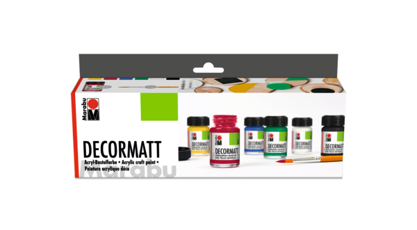 Barva akrilna Marabu Decormatt, začetni set, 6 x 15 ml