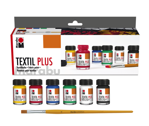 Marabu Textil Plus začetniški set, 6 x 15 ml