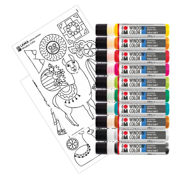 Barva za steklo Marabu set Lama, 10 x 25 ml