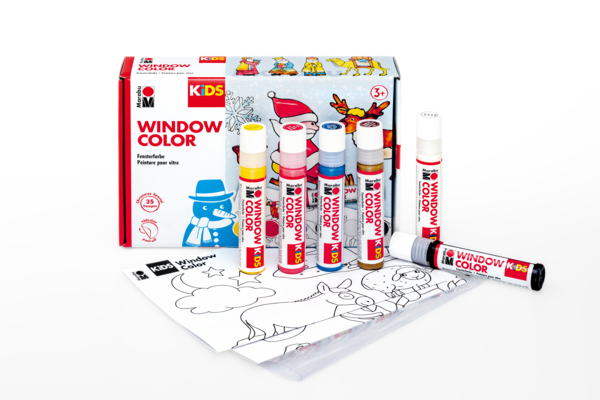 Barva za steklo Marabu KIDS set Christmas, 6 x 25 ml