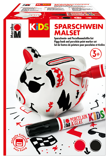 Marker Marabu KiDS za porcelan in steklo, set Hranilnik