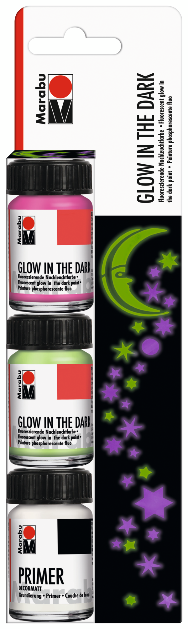 Barva Marabu Glow in the Dark Dream/Stars, seta, 3 x 15 ml