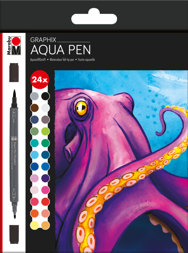 Marker Marabu Aqua Pen Graphix, seti