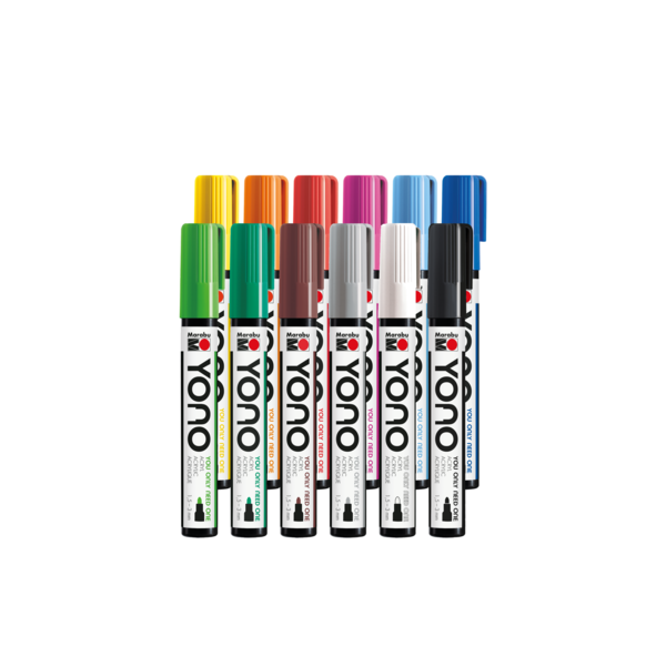 Marker akrilni Marabu Yono set, 12 x 1.5-3 mm