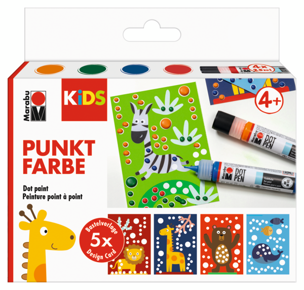 Marabu KiDS Dot Pen, seti, 4 x 25 ml