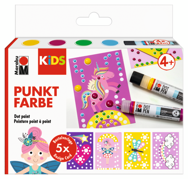 Marabu KiDS Dot Pen, seti, 4 x 25 ml