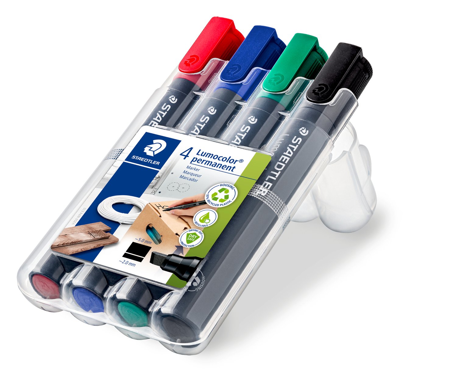 Permanentni marker Staedtler Lumocolor 350 WP4/WP8, prirezana konica