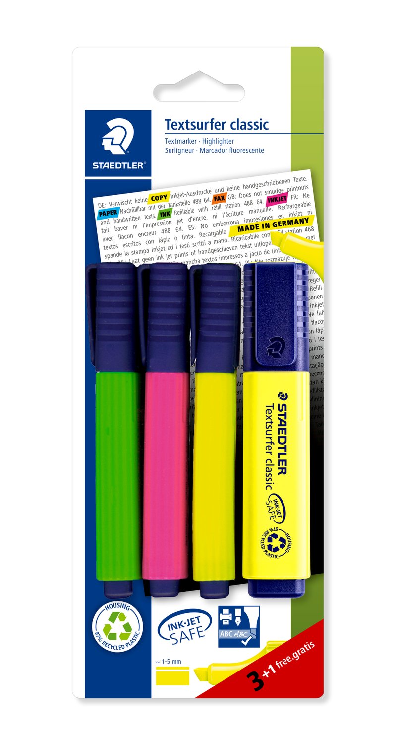 Tekstmarker Staedtler 364 Textsurfer, BK4, 3+1