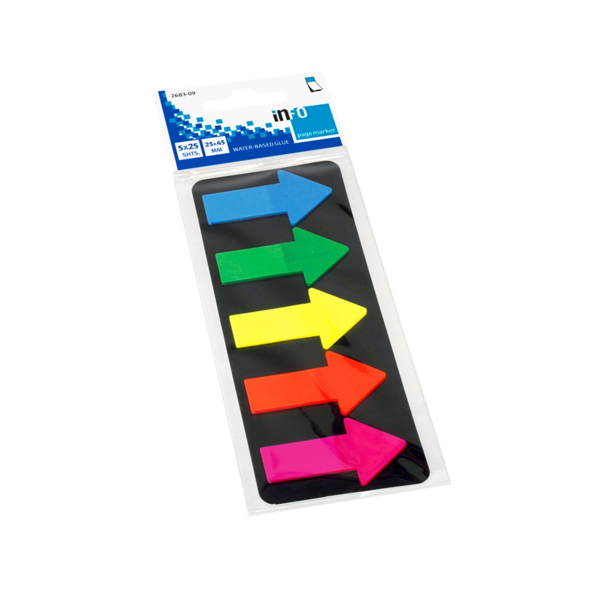 Označevalci samolepilni Info 2683-09, 25x45 mm, 5x25 listni, puščice