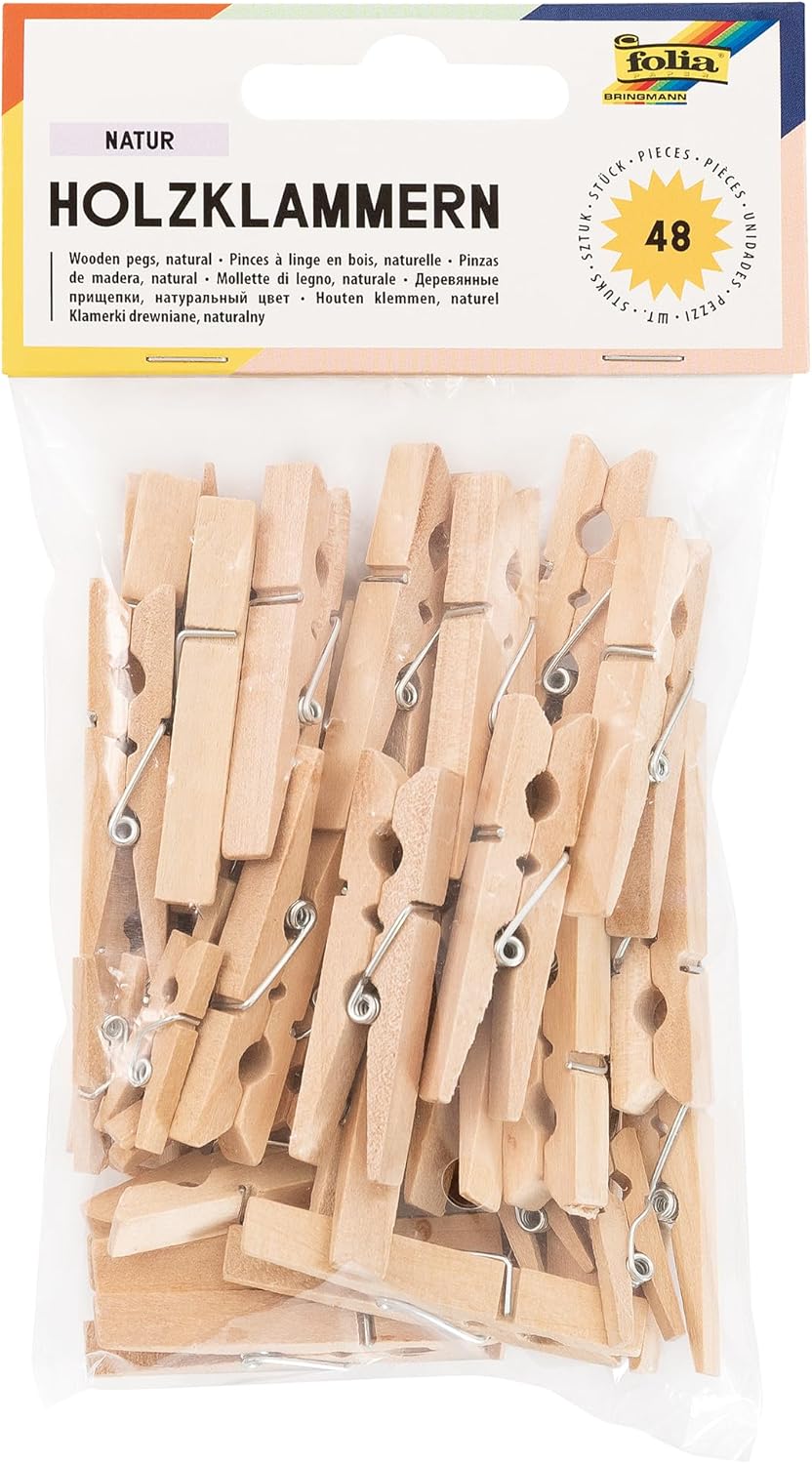 Ščipalke lesene Folia, 3 velikosti, 48/1