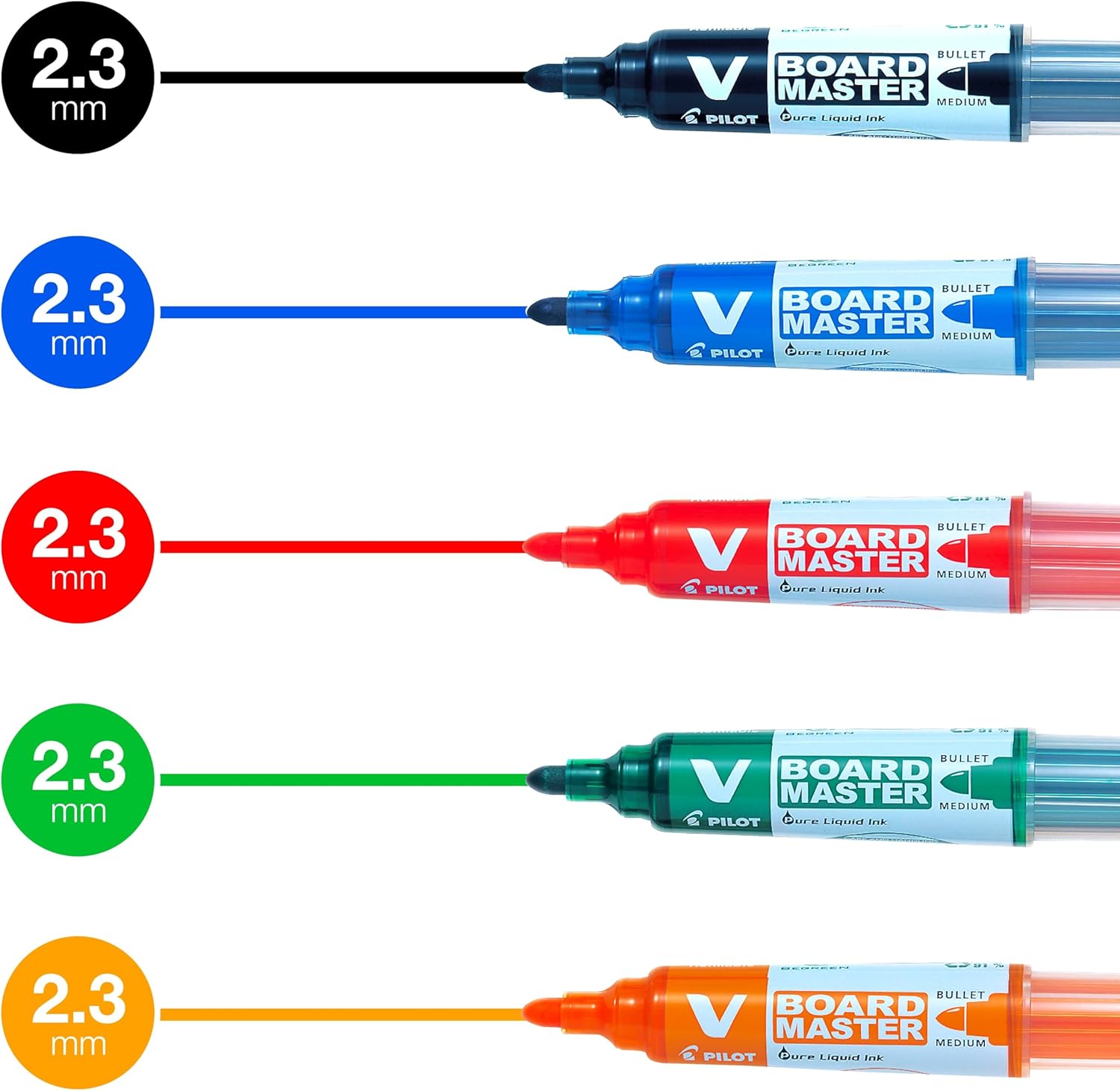 Marker za belo tablo Pilot WBMA-VBM-M, 2,3 mm, piši-briši, 5/1