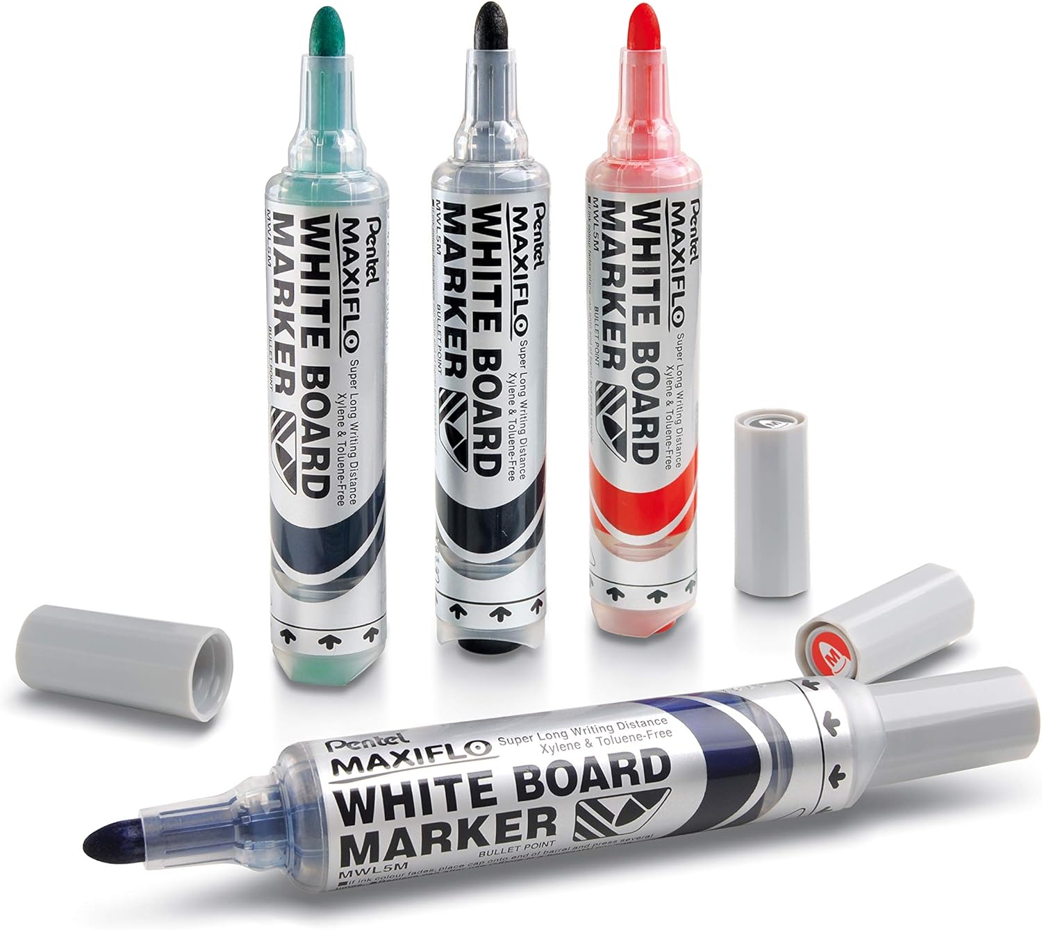Marker za belo tablo Pentel MWL5M-4 Maxiflo, SET 4/1
