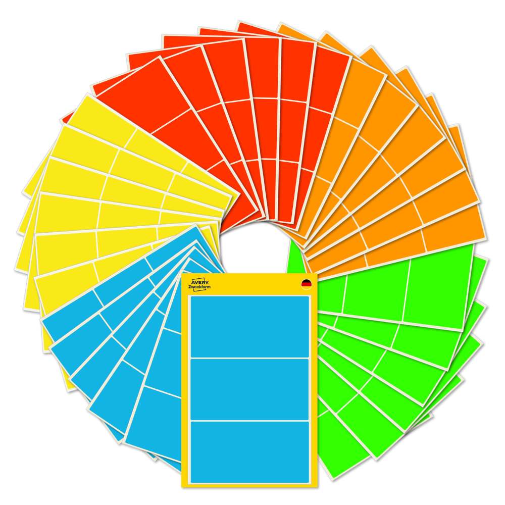 Etikete v več barvah Avery Zweckform 51046, 98 x 51 mm