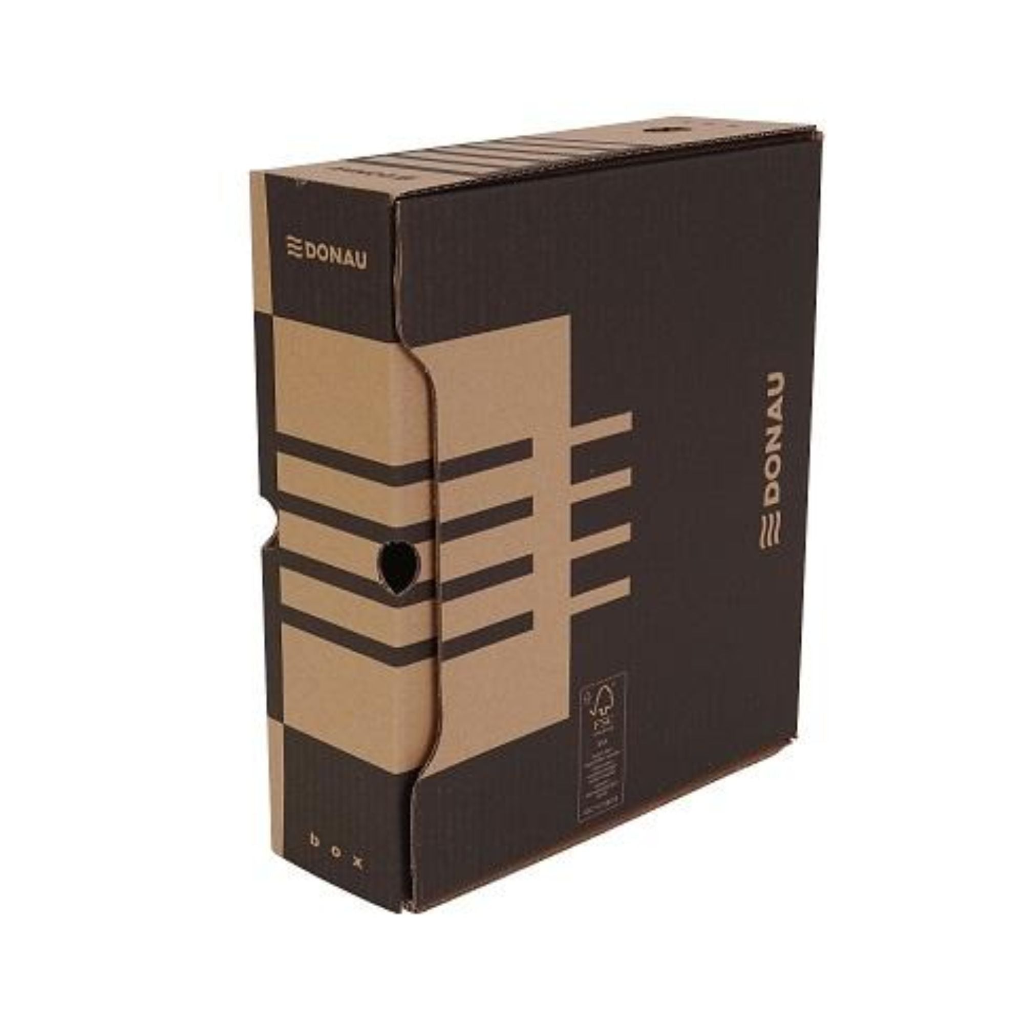 Škatla arhivska Donau 7660301-02 A4/80, črno-rjava