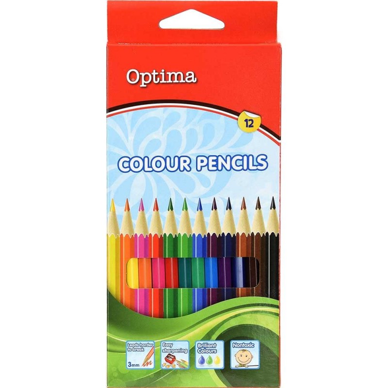 Barvice Optima 100080, kartonska škatla, 12/1