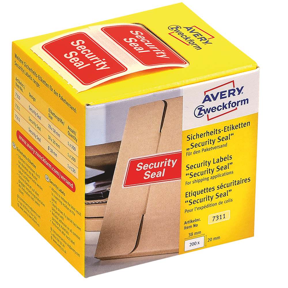 Etikete rdeče opozorilne Security Seal Avery Zweckform 7311