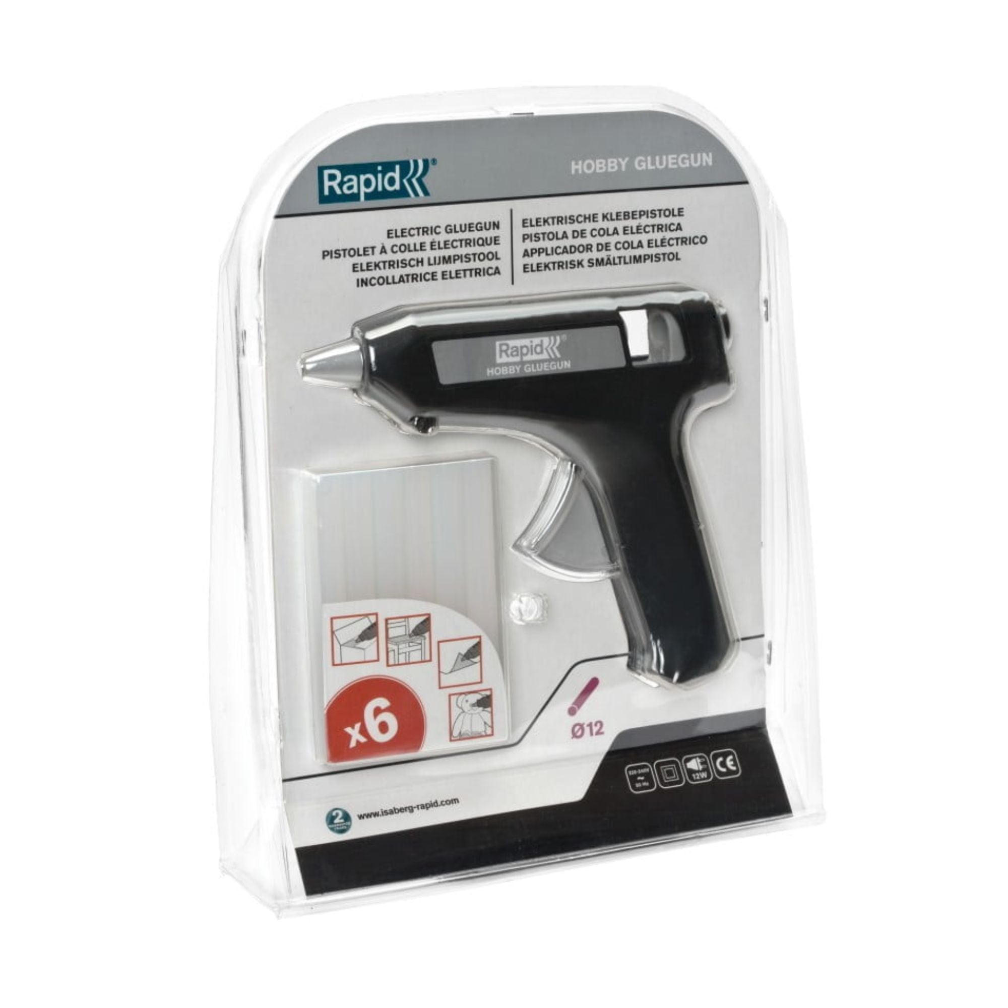 Pištola za vroče lepljenje Rapid Hobby-12 + 6 vložkov