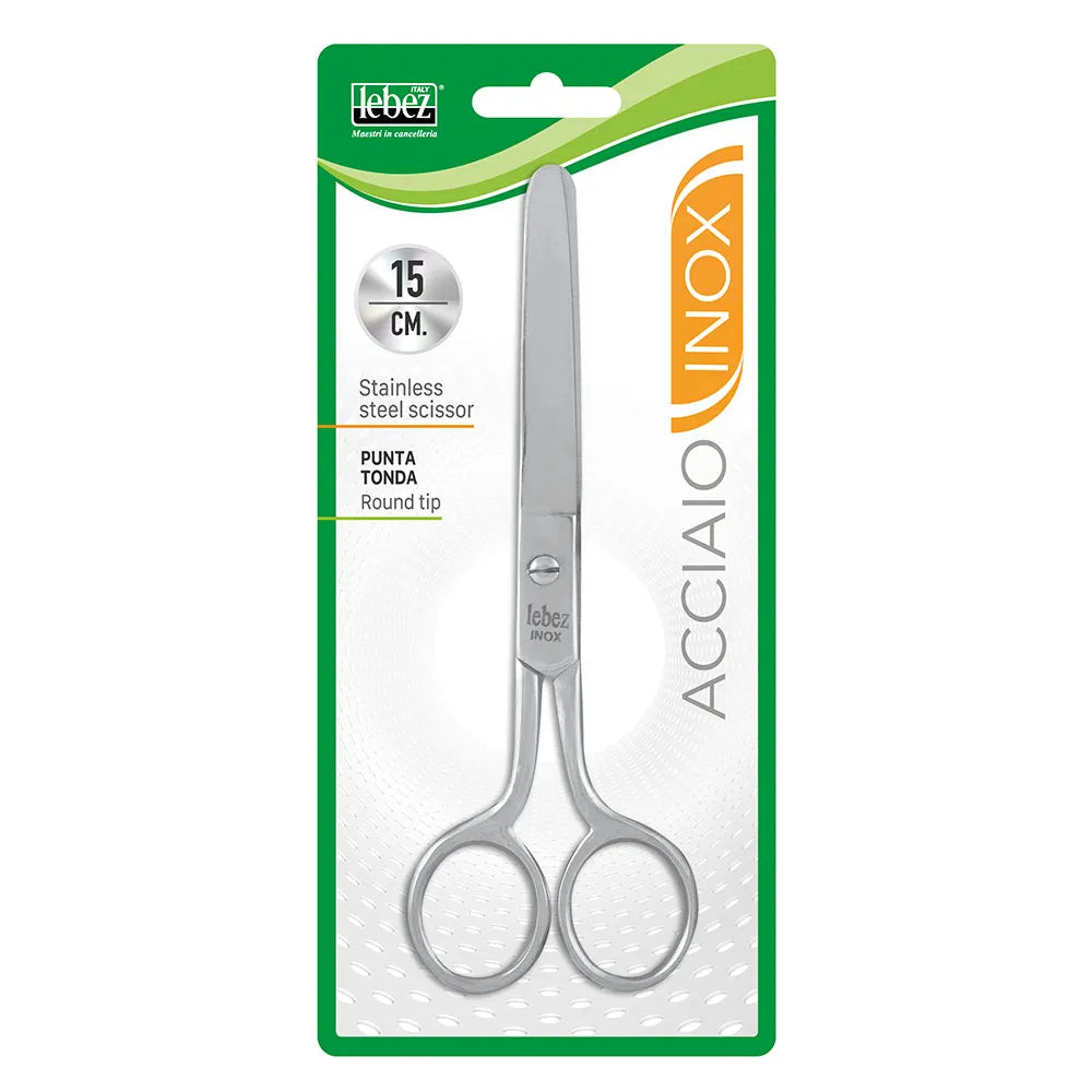 Škarje Lebez 056/15, kovinske, okrogla konica, 15 cm