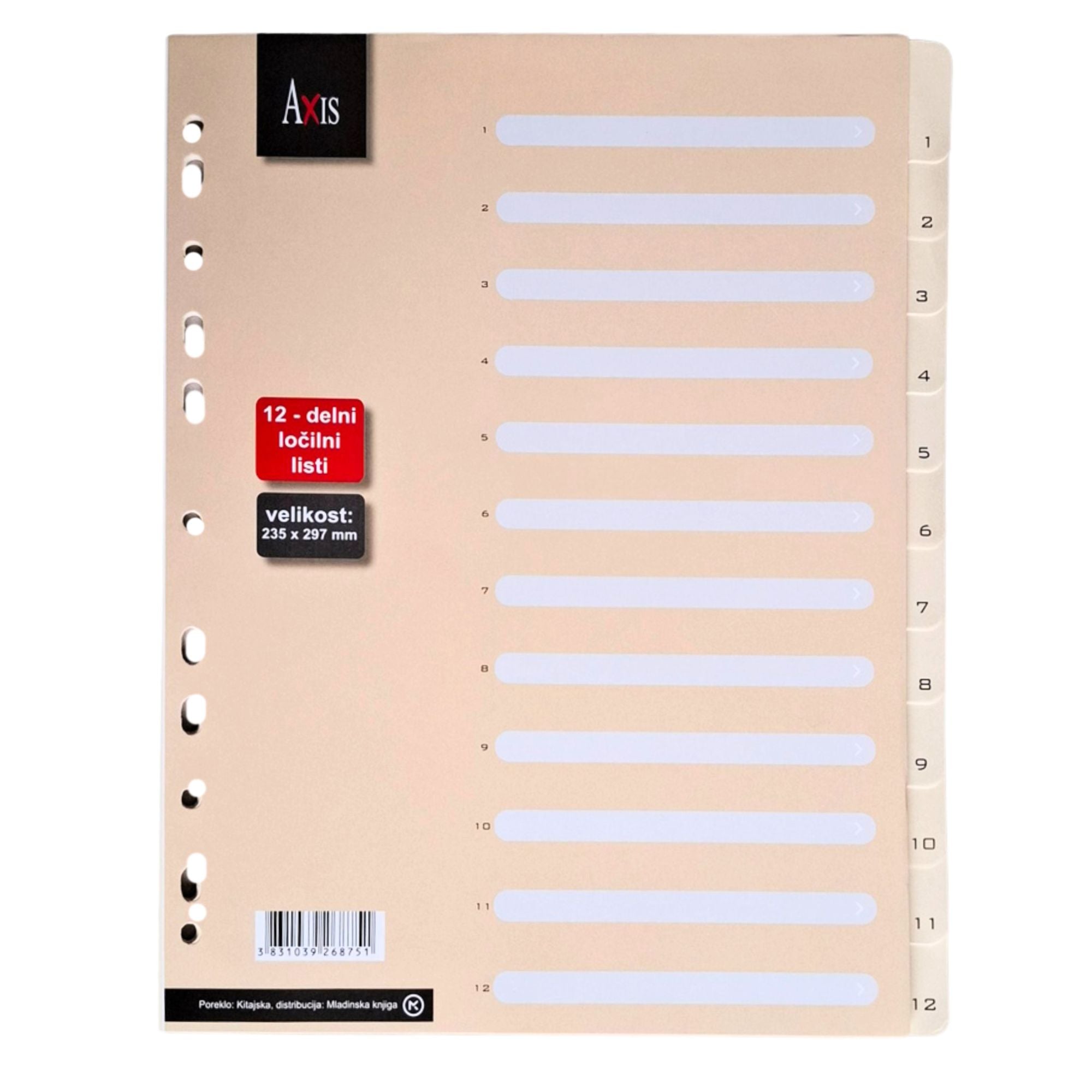 Register Axis A4, kartonski