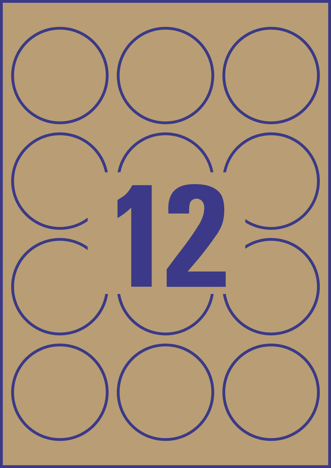 Etikete papirne naravno rjave okrogle