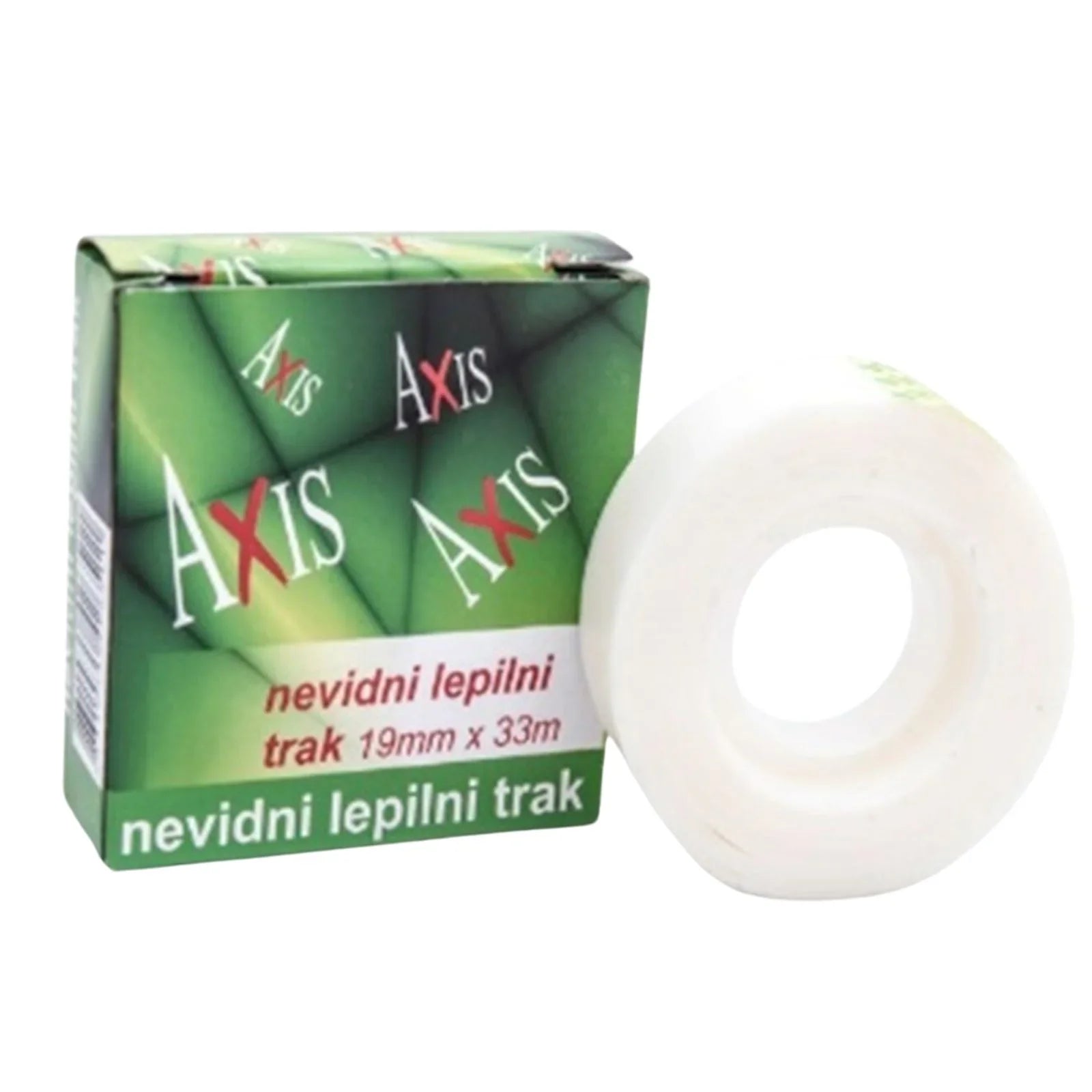 Trak lepilni Axis, 19 mm x 33 m, nevidni