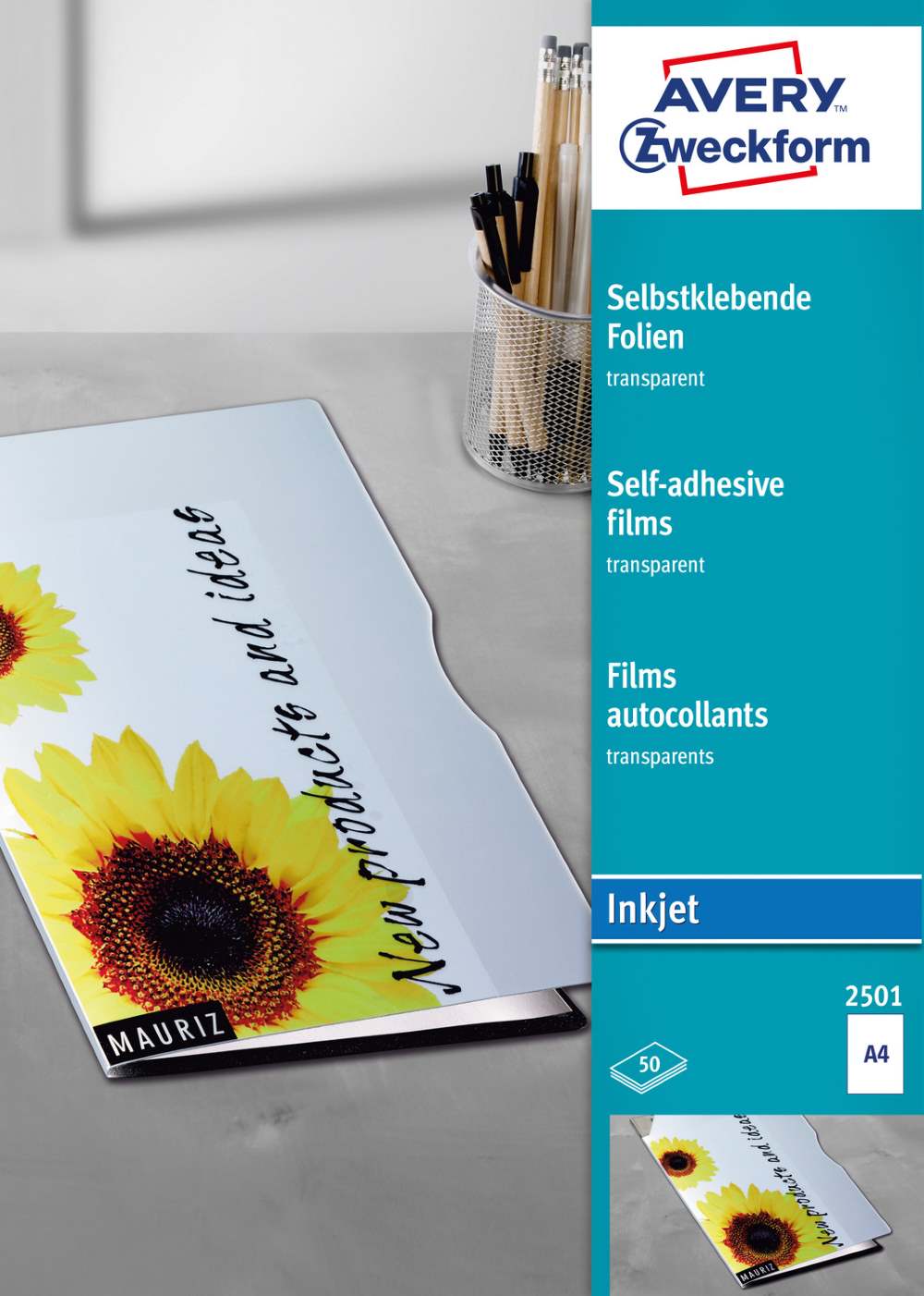 Folija samolepilna za inkjet tiskalnike Avery Zweckform 2501