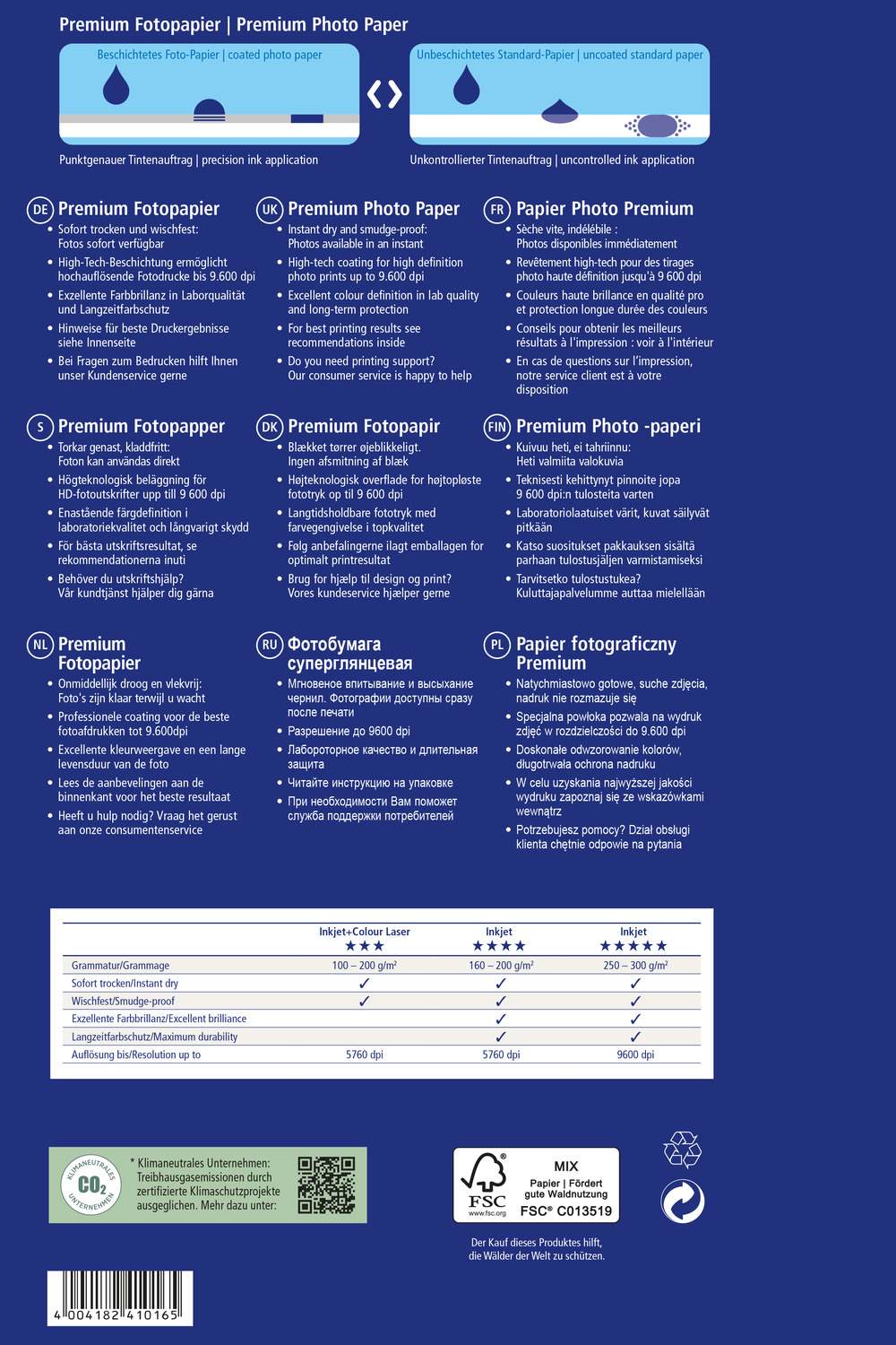 Papir foto bel polsijajni za inkjet tiskalnike Premium Avery Zweckform 2559-20, 250 g