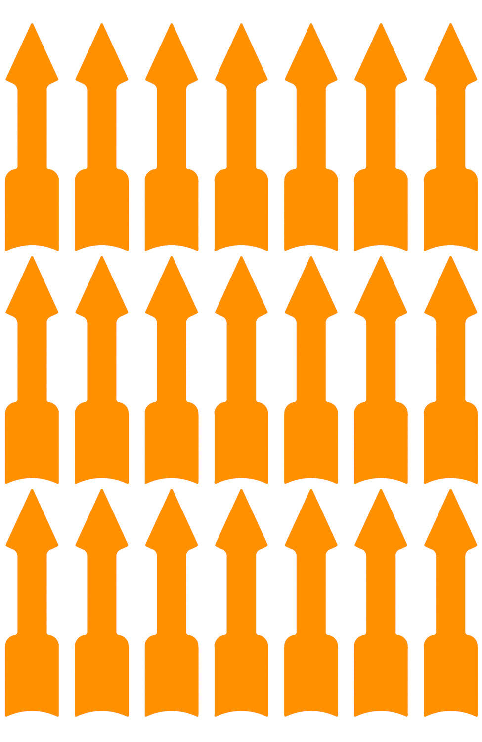 Etikete papirne neonsko oranžne opozorilne puščice Avery Zweckform 3008, 39 x 9 mm