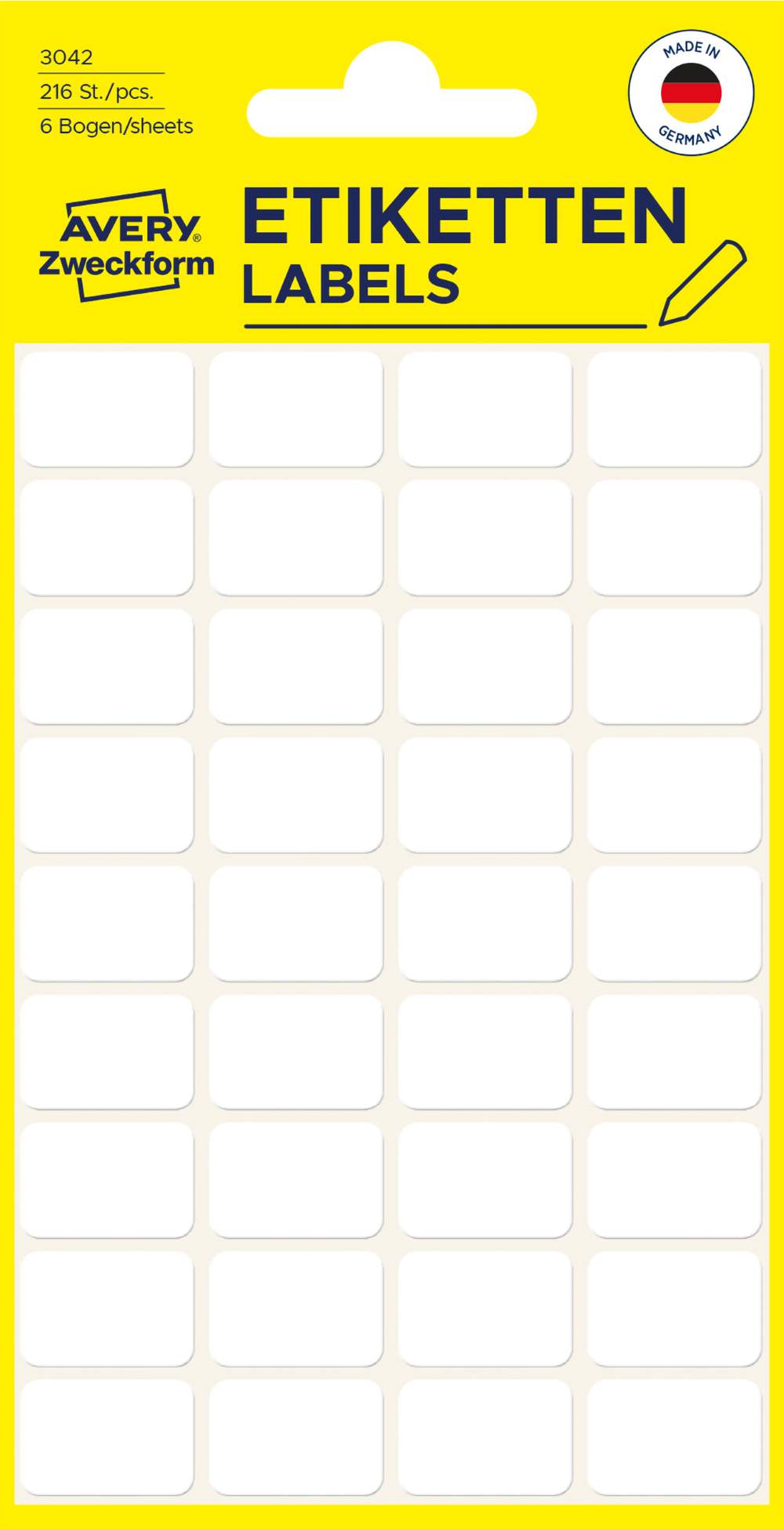 Etikete papirne bele za označevanje Avery Zweckform 3042, 18 x 12 mm