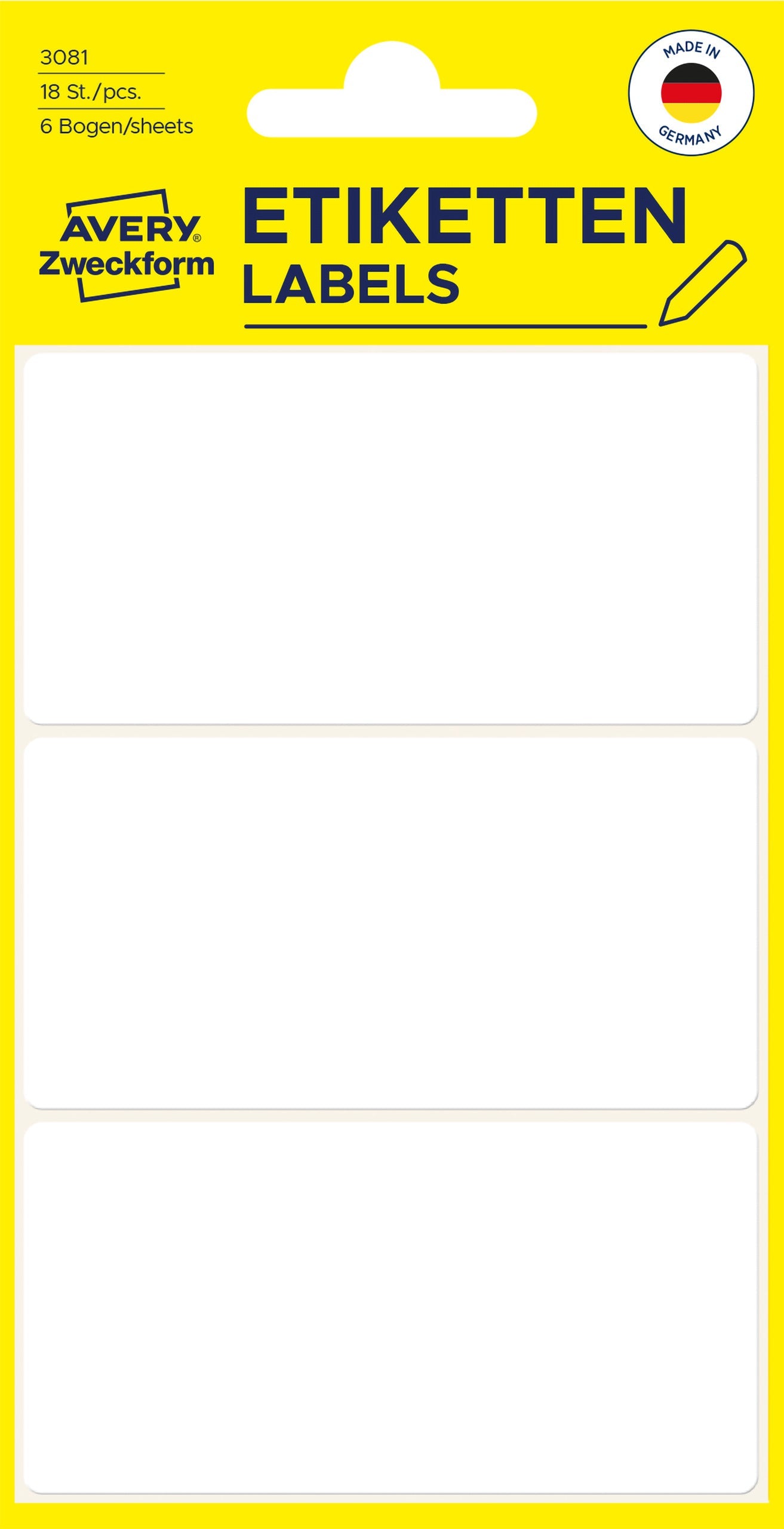 Etikete papirne bele za označevanje Avery Zweckform 3081, 76 x 39 mm