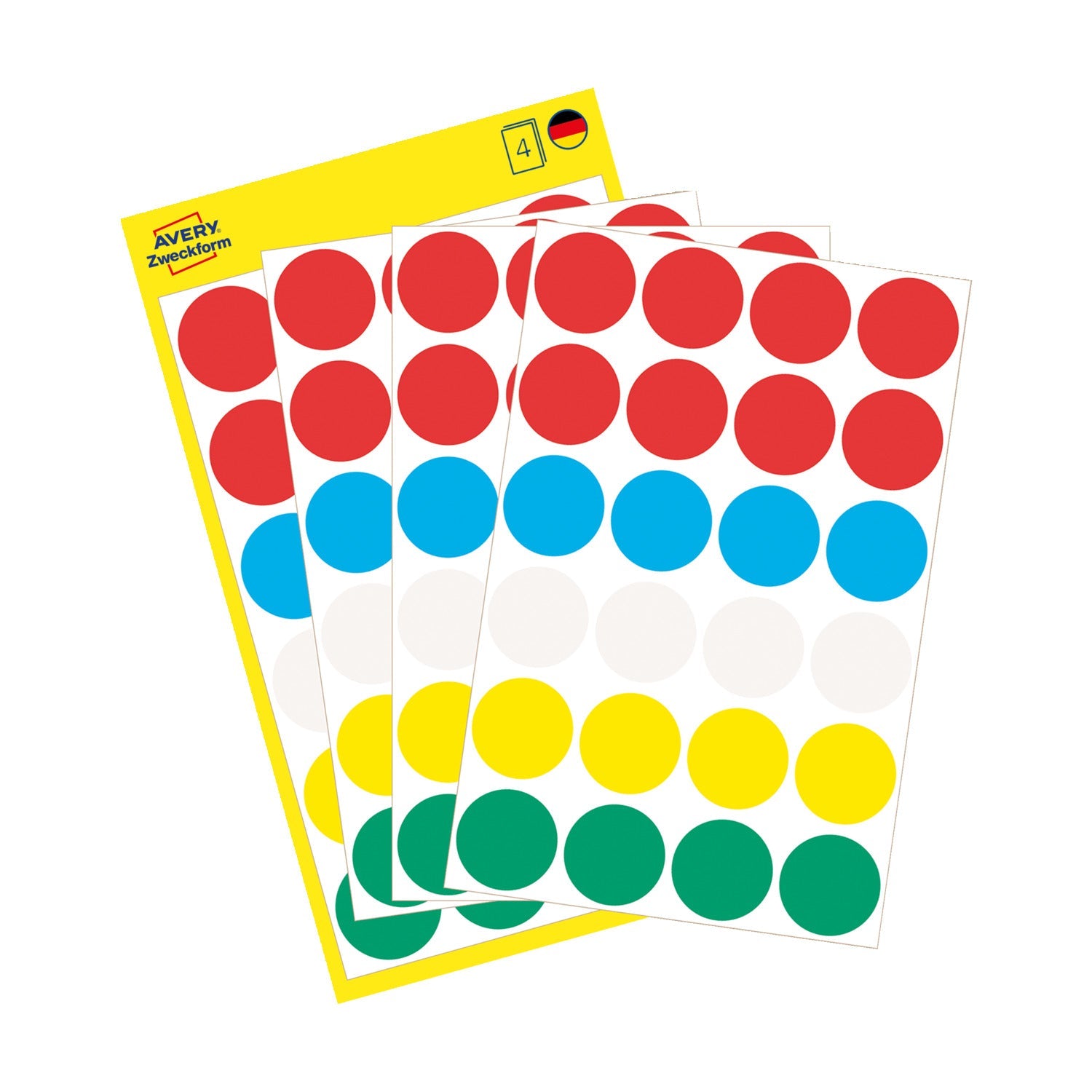 Etikete papirne večbarvne okrogle markirne Avery Zweckform 3089