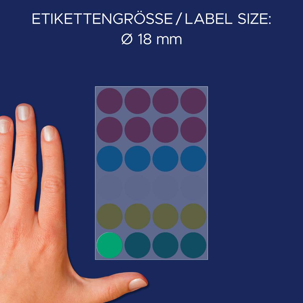 Etikete papirne večbarvne okrogle markirne Avery Zweckform 3089