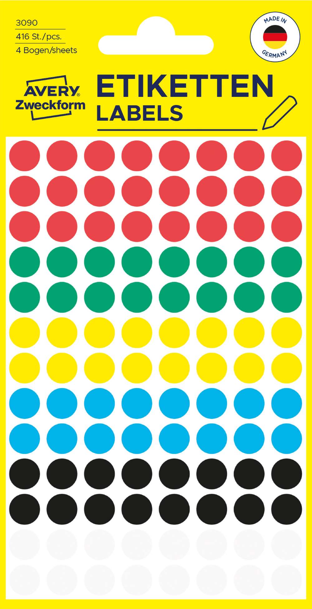 Etikete papirne večbarvne okrogle markirne Avery Zweckform 3089