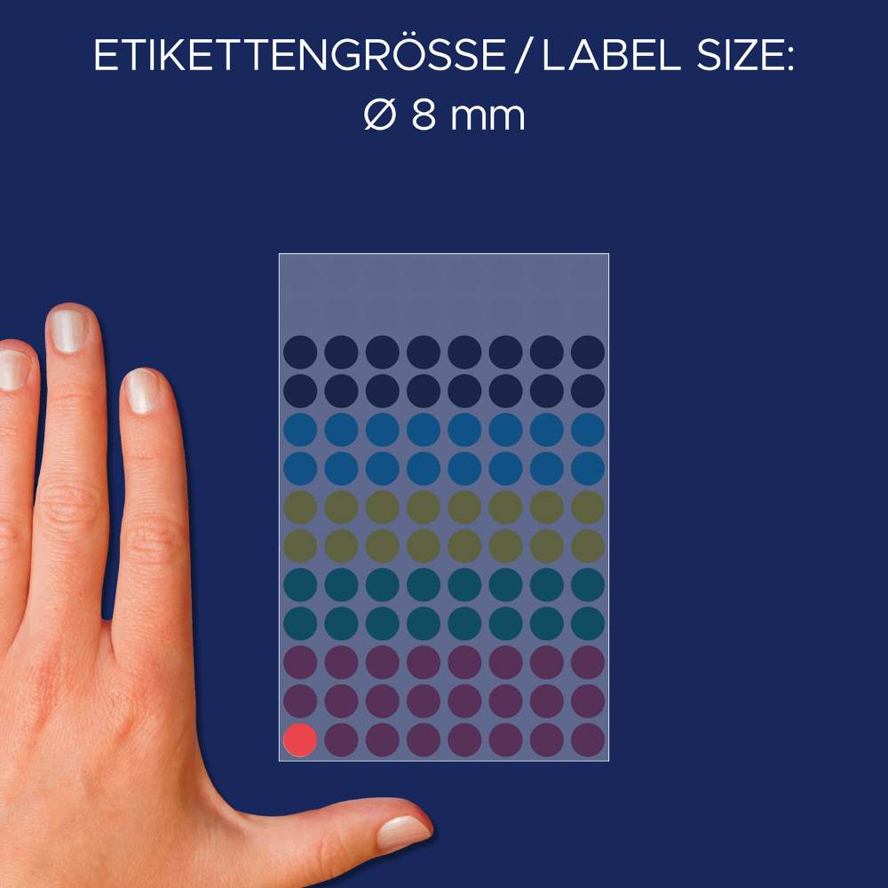 Etikete papirne večbarvne okrogle markirne Avery Zweckform 3089
