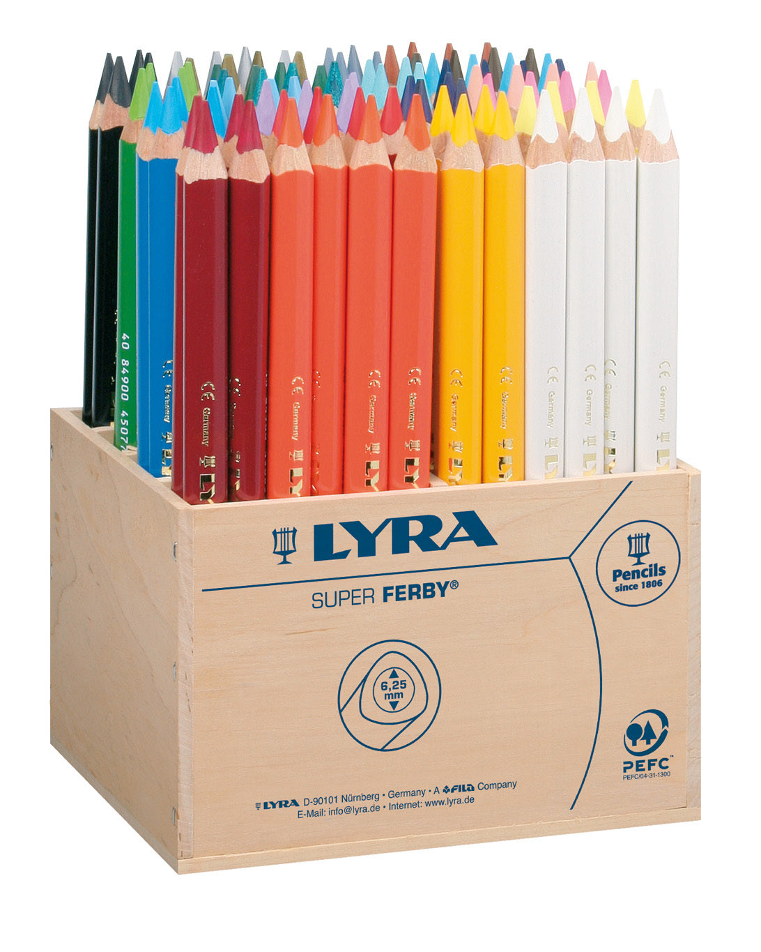 Barvice Super Ferby L37222960, debele, v leseni škatli, 96/1