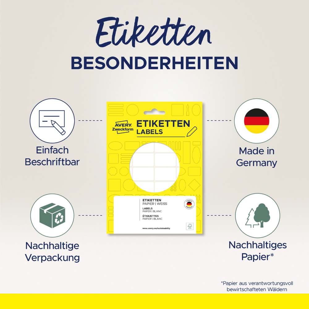 Etikete papirne bele za cene Avery Zweckform 3335, 49 x 10 mm