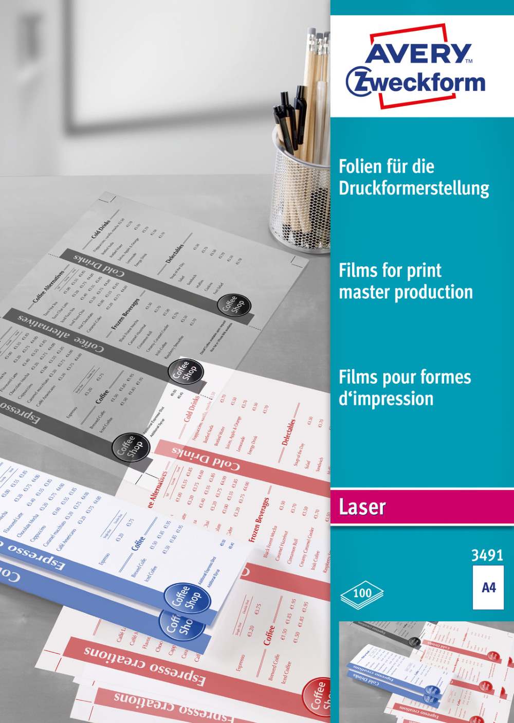 Folija za laserske tiskalnike Avery Zweckform 3491